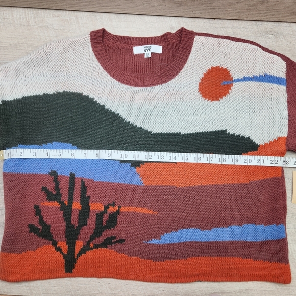 Madden NYC Women's  Scenic Desert Landscape Sweater NWT - Picture 8 of 8